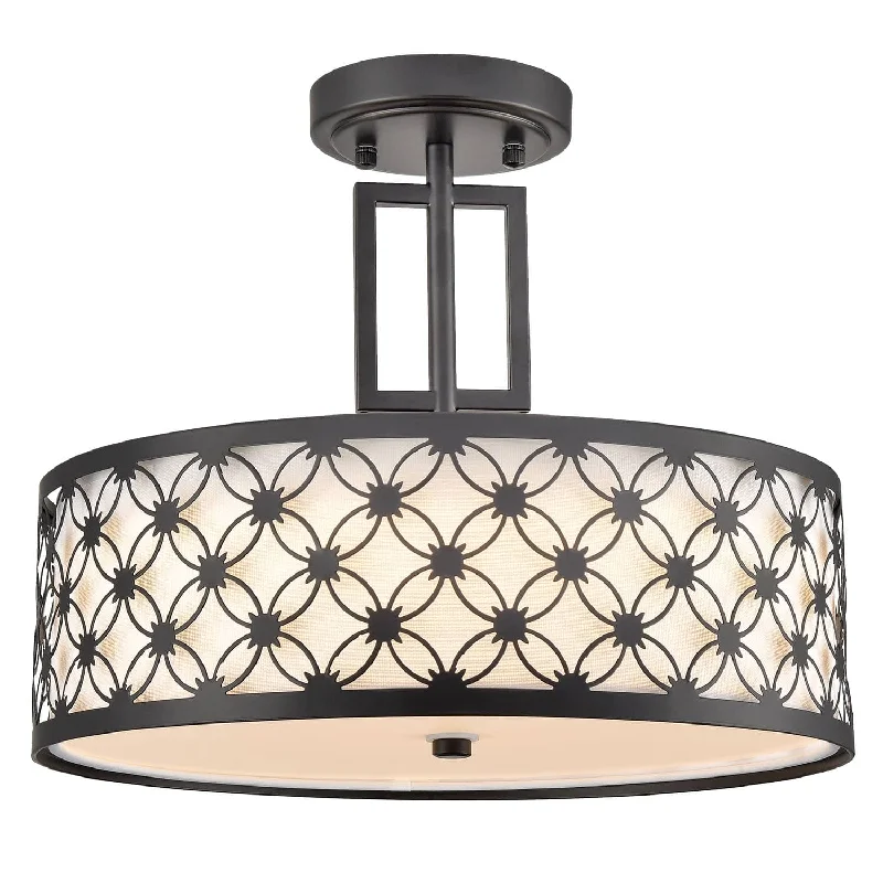 Industrial Lighting for Food Processing FactoriesModern Drum Black Metal with Linen Shade LED Dimmable Semi Flush Mount Ceiling Light Fixture Industrial Lighting for Food Processing FactoriesModern Drum Black Metal with Linen Shade LED Dimmable Semi Flush Mount Ceiling Light Fixture