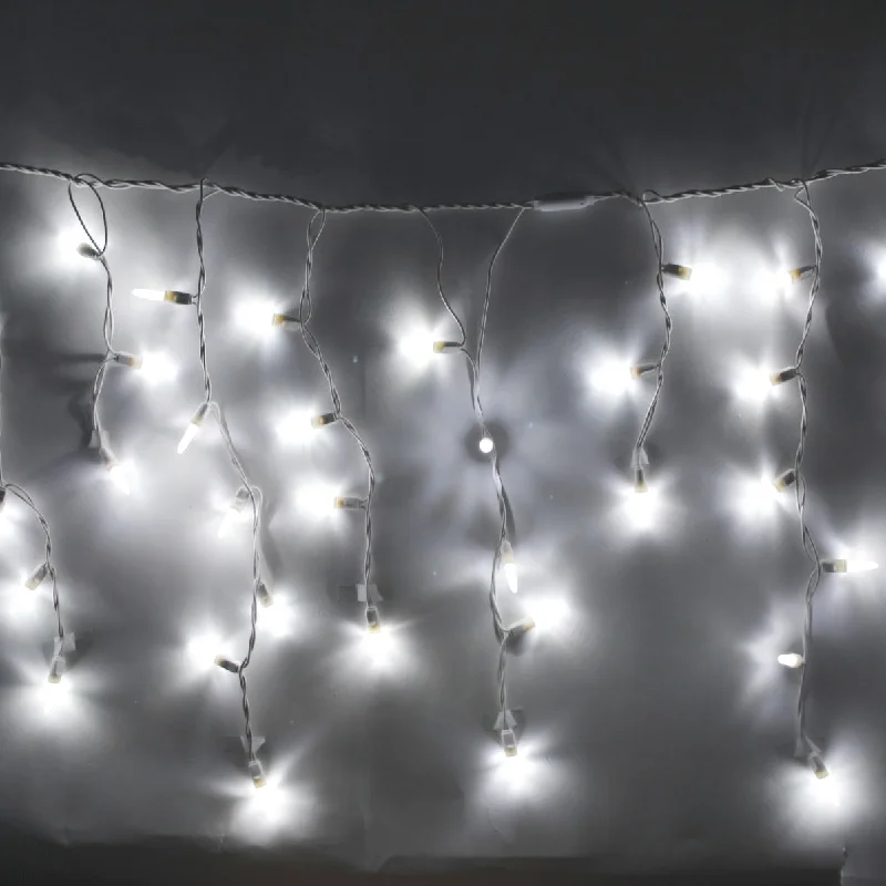 String Lights for Balcony Decoration100-light M5 Pure White LED Icicle Lights, White Wire String Lights for Balcony Decoration100-light M5 Pure White LED Icicle Lights, White Wire