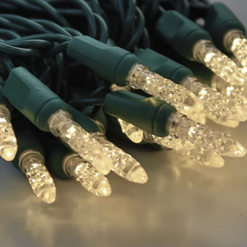 String Lights for Wedding Receptions50-light M5 Warm White LED Christmas Lights, 4" Spacing Green Wire String Lights for Wedding Receptions50-light M5 Warm White LED Christmas Lights, 4" Spacing Green Wire
