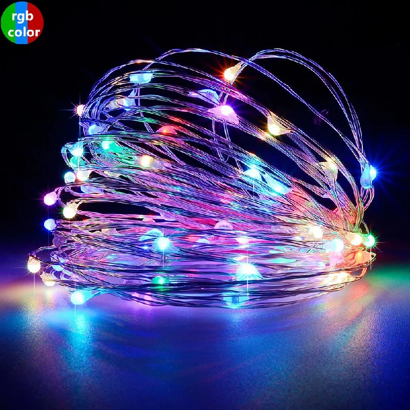 Color - Changing LED String Lights for Christmas DecorCLOSEOUT 33 FT 100 RGB Multi-Color Flashing LED Waterproof Micro Fairy String Lights with AC Plug-In Power