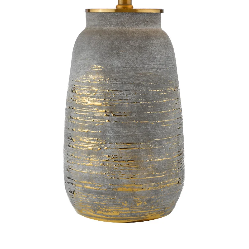 Creon Ceramic Table Lamp Grey and Antique Brass Base Only