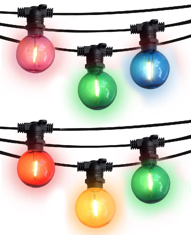 Fairy String Lights for Bedroom Decor50 Socket Multi-Color Socket Outdoor Commercial String Light Set, 54 FT Black Cord w/ 1-Watt Shatterproof LED Bulbs, Weatherproof Fairy String Lights for Bedroom Decor50 Socket Multi-Color Socket Outdoor Commercial String Light Set, 54 FT Black Cord w/ 1-Watt Shatterproof LED Bulbs, Weatherproof