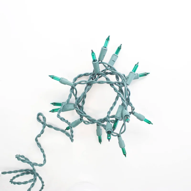String Lights for Wedding Receptions15-bulb Green Glass Craft Lights, Green Wire