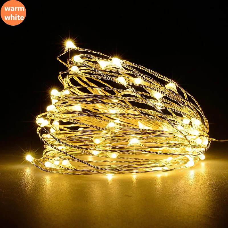 String Lights with Clear Bulbs for a Classic Look33 FT | 100 Warm White LED Waterproof Micro Fairy String Lights with AC Plug-In Power