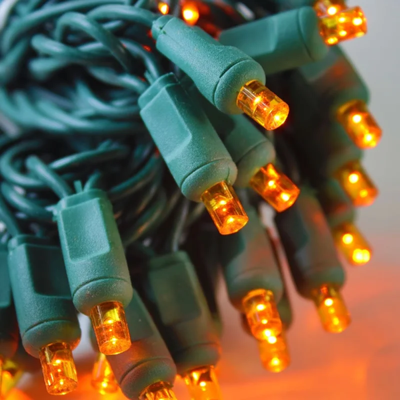 Color - Changing LED String Lights for Christmas Decor50-light 5mm Orange LED Christmas Lights, 4" Spacing Green Wire Color - Changing LED String Lights for Christmas Decor50-light 5mm Orange LED Christmas Lights, 4" Spacing Green Wire