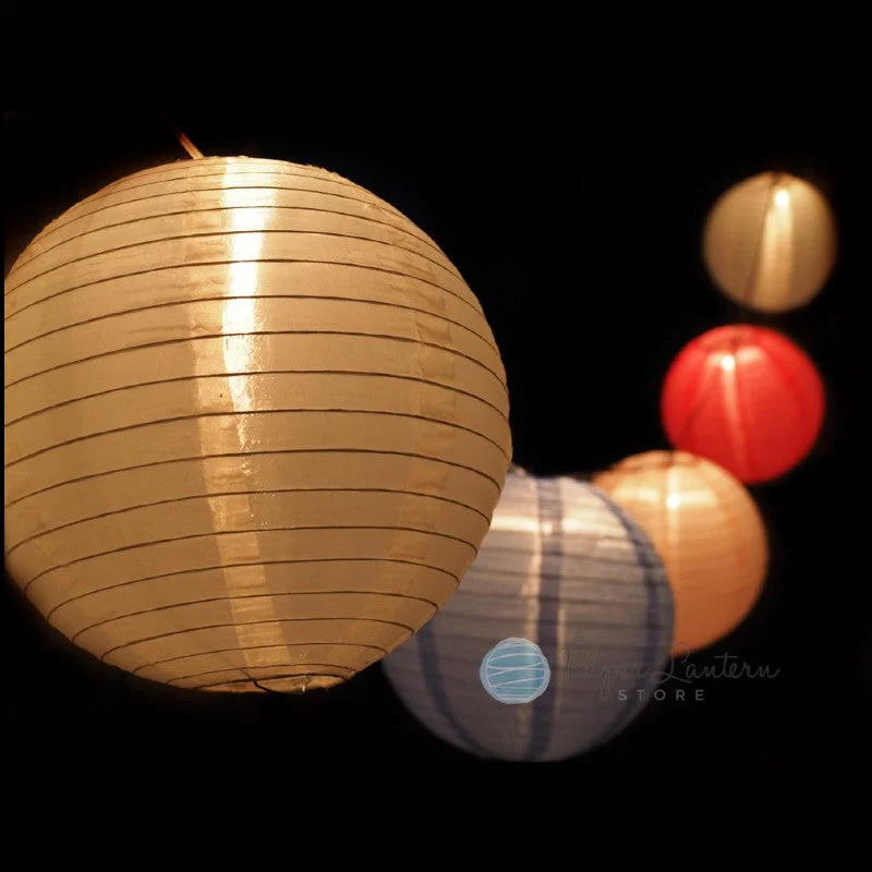 String Lights for Wedding ReceptionsEaster / Baby Shower Shimmering Nylon Lantern String Light COMBO Kit (21 FT)