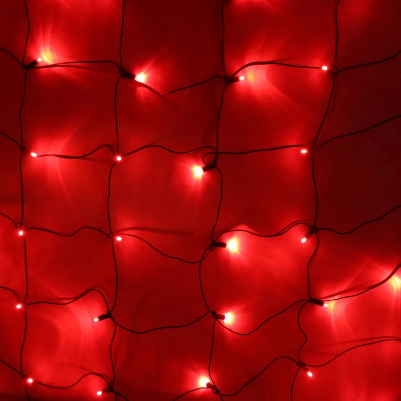 String Lights for DIY Home Decor Projects150-bulb Red Net Lights, Green Wire