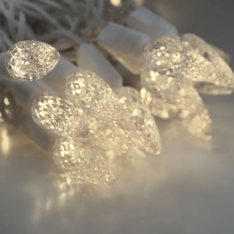Waterproof String Lights for Patio Decor50-light C6 Warm White LED Christmas Lights, 4" White Wire Waterproof String Lights for Patio Decor50-light C6 Warm White LED Christmas Lights, 4" White Wire