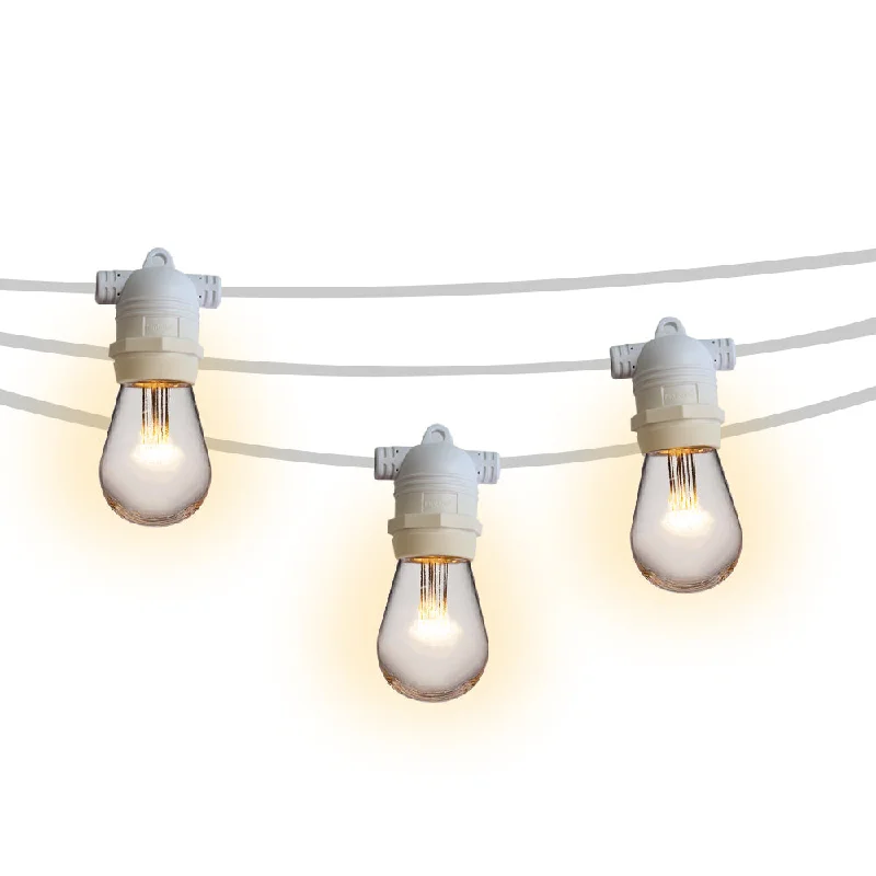 String Lights for Camping Trips24 Socket Outdoor Commercial String Light Set, 54 FT White Cord w/ 0.8-Watt Shatterproof LED Bulbs, Weatherproof SJTW String Lights for Camping Trips24 Socket Outdoor Commercial String Light Set, 54 FT White Cord w/ 0.8-Watt Shatterproof LED Bulbs, Weatherproof SJTW