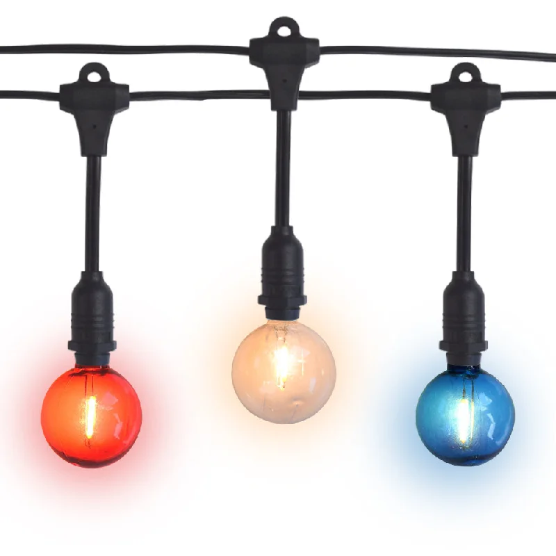 String Lights for Camping TripsShatterproof Globe LED Patriotic 4th of July Outdoor Suspended Commercial String Light, Black Cord String Lights for Camping TripsShatterproof Globe LED Patriotic 4th of July Outdoor Suspended Commercial String Light, Black Cord