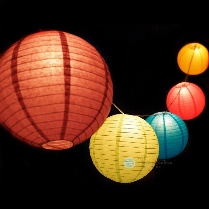 String Lights for Restaurant Outdoor SeatingEaster / Baby Shower Vibrant Lantern String Light COMBO Kit (21 FT)