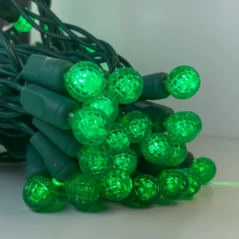 String Lights with Clear Bulbs for a Classic Look50-light G12 Green LED Christmas Lights, 4" Spacing Green Wire String Lights with Clear Bulbs for a Classic Look50-light G12 Green LED Christmas Lights, 4" Spacing Green Wire