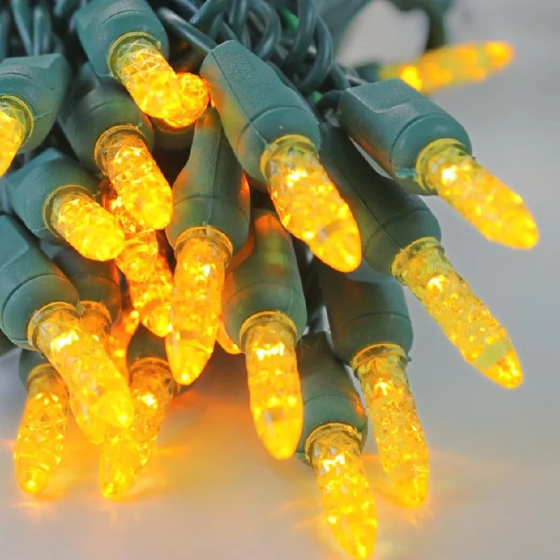 String Lights for Seasonal Decorations (Spring, Fall, etc.)50-light M5 Yellow LED Christmas Lights, 4" Spacing Green Wire String Lights for Seasonal Decorations (Spring, Fall, etc.)50-light M5 Yellow LED Christmas Lights, 4" Spacing Green Wire