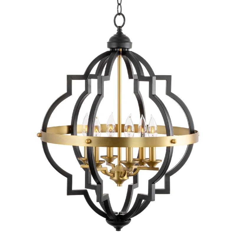 Explosion - Proof Industrial Lighting for Hazardous LocationsKira Home Capistrano 28" 6-Light Rustic Farmhouse Chandelier, Warm Brass + Black Finish