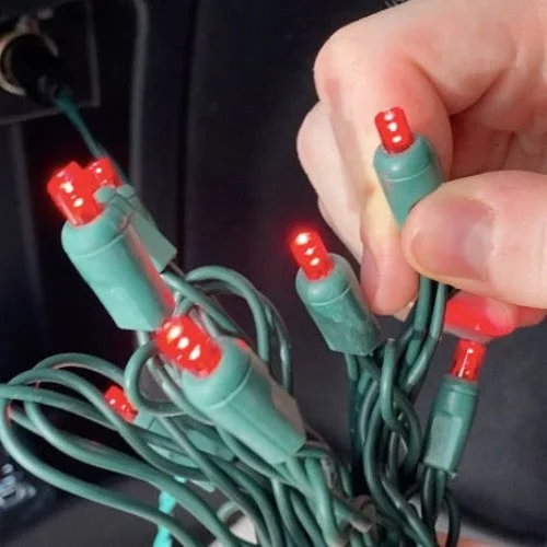 Waterproof String Lights for Patio Decor12 Volt LED Light Set Red Green Wire