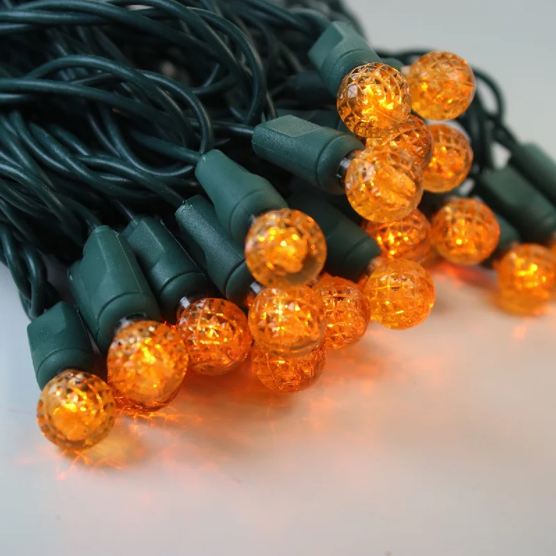 String Lights for Wedding Receptions50-light G12 Orange LED Christmas Lights, 4" Spacing Green Wire String Lights for Wedding Receptions50-light G12 Orange LED Christmas Lights, 4" Spacing Green Wire