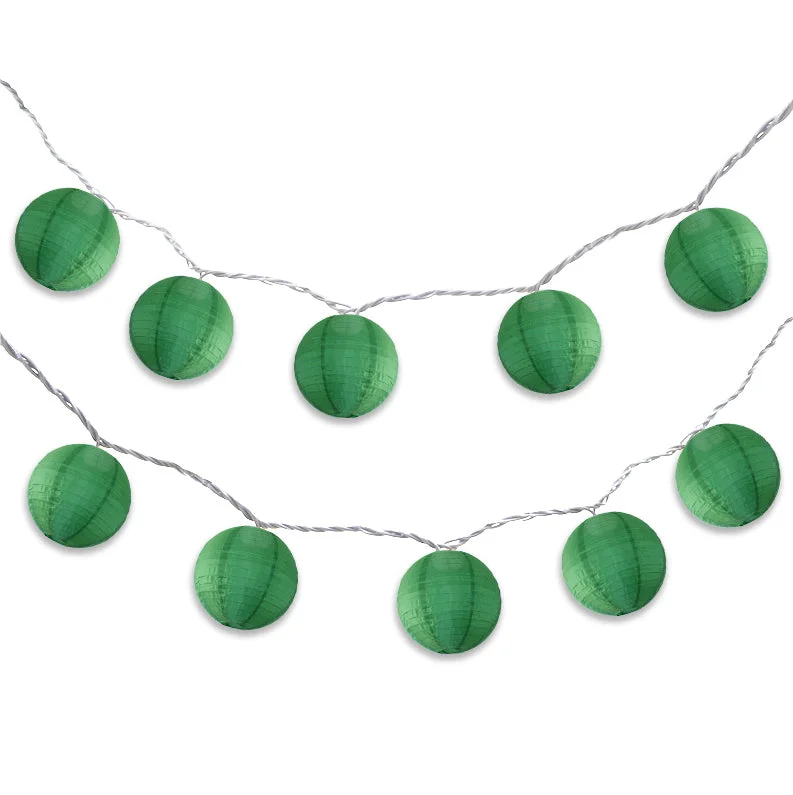 String Lights with Clear Bulbs for a Classic LookBLOWOUT 4" Emerald Green Round Shimmering Nylon Lantern Party String Lights (8FT, Expandable) String Lights with Clear Bulbs for a Classic LookBLOWOUT 4" Emerald Green Round Shimmering Nylon Lantern Party String Lights (8FT, Expandable)