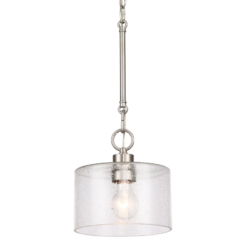 Industrial Lighting with High CRI (Color Rendering Index) for True Color PerceptionKira Home Avalon 7.5" Modern Pendant Light + Seeded Glass Shade, Adjustable Height, Brushed Nickel Finish Industrial Lighting with High CRI (Color Rendering Index) for True Color PerceptionKira Home Avalon 7.5" Modern Pendant Light + Seeded Glass Shade, Adjustable Height, Brushed Nickel Finish