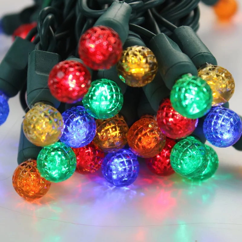 String Lights for Porch Lighting50-light G12 Multicolor LED Christmas Lights, 4" Spacing Green Wire String Lights for Porch Lighting50-light G12 Multicolor LED Christmas Lights, 4" Spacing Green Wire