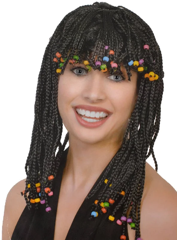 Braided Black Cornrows Womens Costume Wig