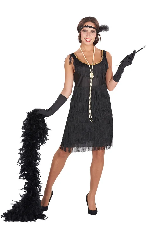 Womens 1920s Black Flapper Costume