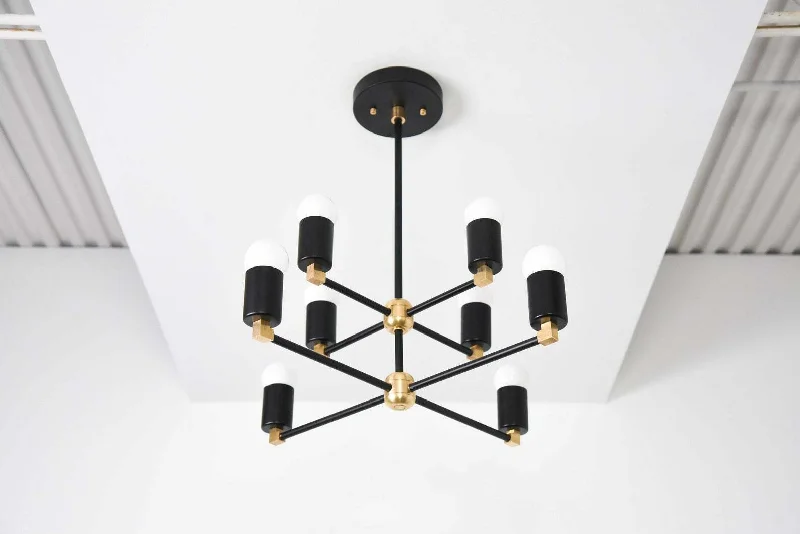 Chandeliers with Metal Frames in Gold Finish8 Light Sputnik Brass Chandelier Handmade Industrial Light Fixture