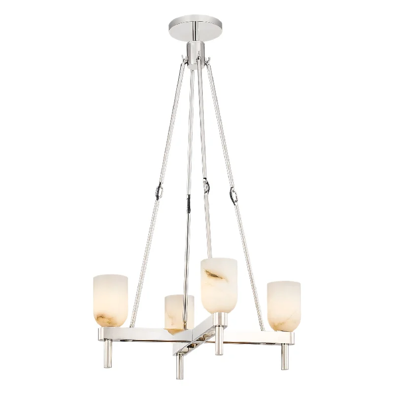 Industrial Iron Chandeliers for Loft - Inspired SpacesAlora lucian PD338422PNAR Pendant Light - Polished Nickel/Alabaster