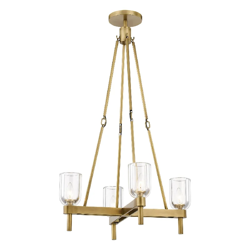Chandeliers for Low Ceilings to Avoid OvercrowdingAlora lucian PD338422VBCC Pendant Light - Clear Crystal/Vintage Brass