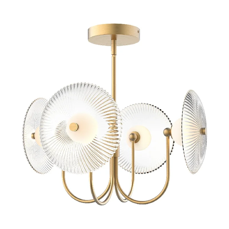 Mini Chandeliers for Adding Charm to Small SpacesAlora Mood hera PD417904BGCR Pendant Light - Brushed Gold/Clear Ribbed Glass Mini Chandeliers for Adding Charm to Small SpacesAlora Mood hera PD417904BGCR Pendant Light - Brushed Gold/Clear Ribbed Glass