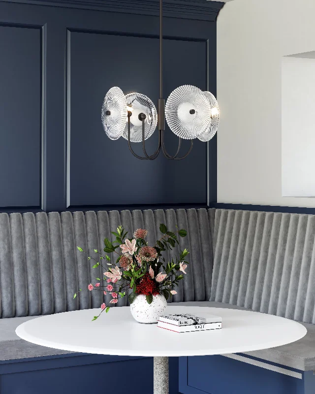 Chandeliers with Candle - Style Bulbs for a Classic AestheticAlora Mood hera PD417904MBCR Pendant Light - Matte Black/Clear Ribbed Chandeliers with Candle - Style Bulbs for a Classic AestheticAlora Mood hera PD417904MBCR Pendant Light - Matte Black/Clear Ribbed