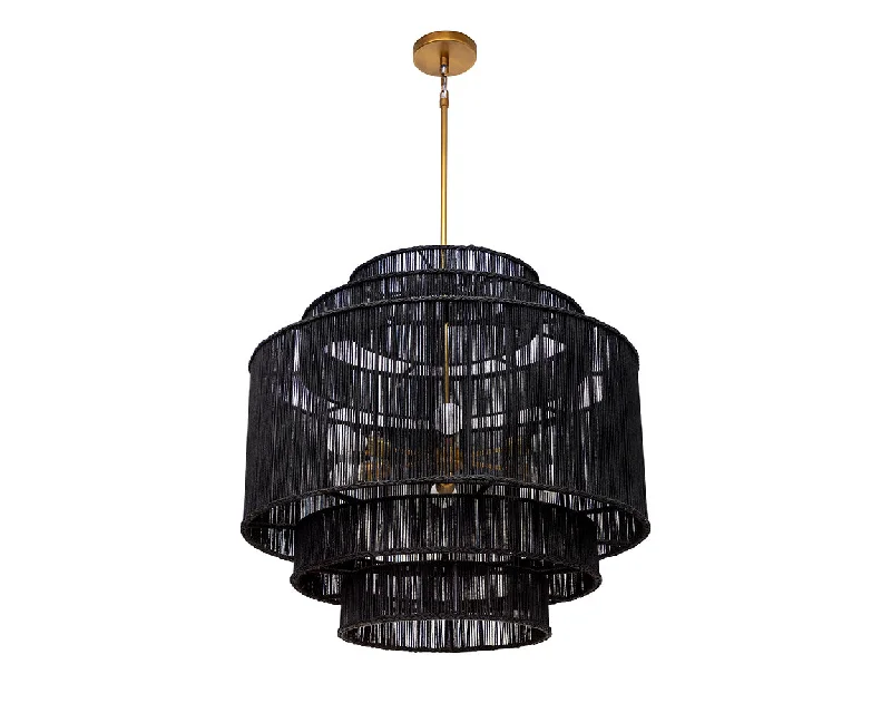 Art Deco Chandeliers for a Retro - Glam LookAlyssa Chandelier - Black Jute