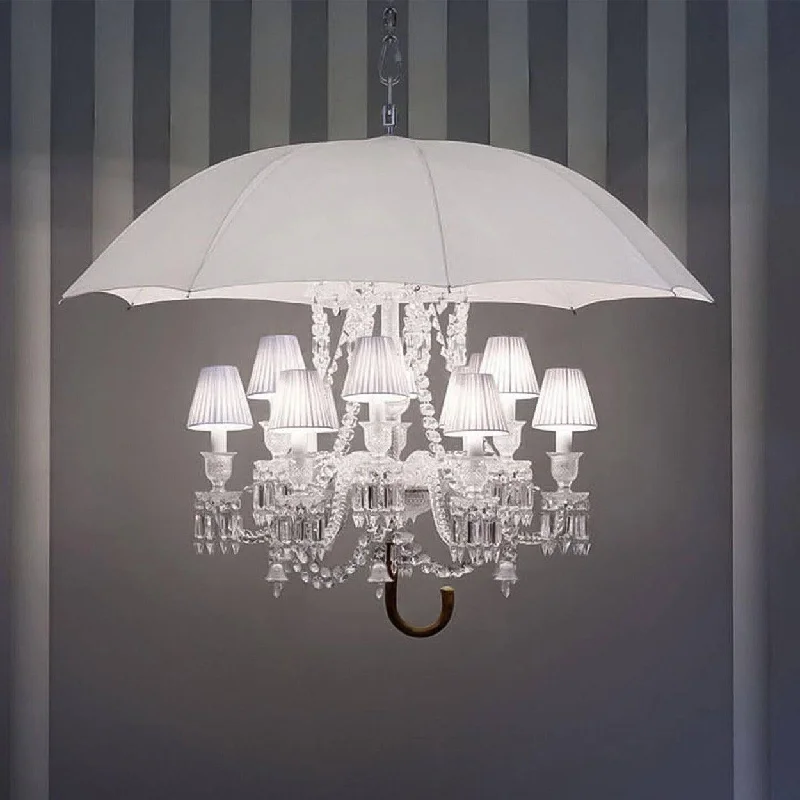 Chandeliers with Adjustable Height for Custom InstallationANKUR 12 LIGHT MARIA COQUINE UMBRELLA BACCARAT STYLE CRYSTAL CHANDELIER Chandeliers with Adjustable Height for Custom InstallationANKUR 12 LIGHT MARIA COQUINE UMBRELLA BACCARAT STYLE CRYSTAL CHANDELIER