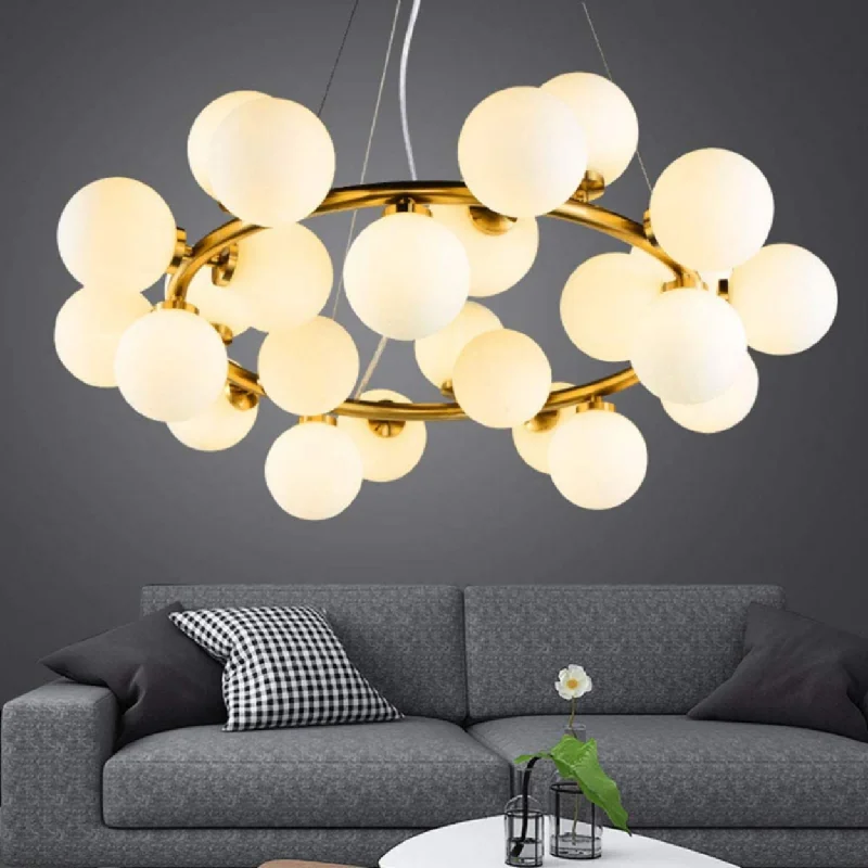Chandeliers with Dimmable Lights for Ambiance ControlANKUR GLASS BUBBLE RING CHANDELIER Chandeliers with Dimmable Lights for Ambiance ControlANKUR GLASS BUBBLE RING CHANDELIER