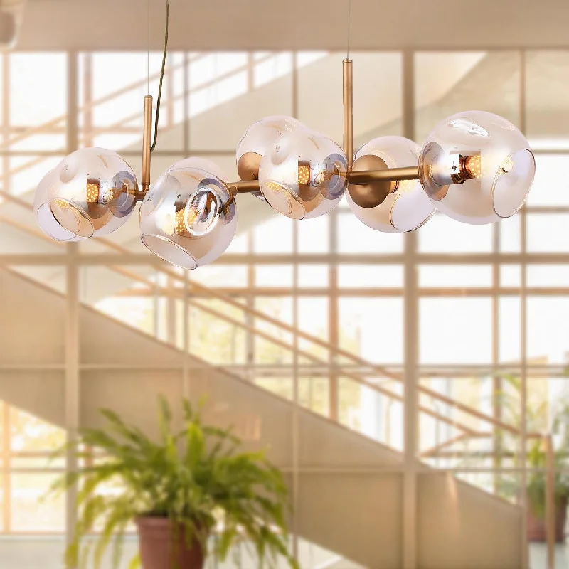 Chandeliers with Adjustable Arms for Directional LightingANKUR JONAS 8 LIGHT CHAMPAGNE GLASS WITH GOLDEN LINEAR CHANDELIER Chandeliers with Adjustable Arms for Directional LightingANKUR JONAS 8 LIGHT CHAMPAGNE GLASS WITH GOLDEN LINEAR CHANDELIER