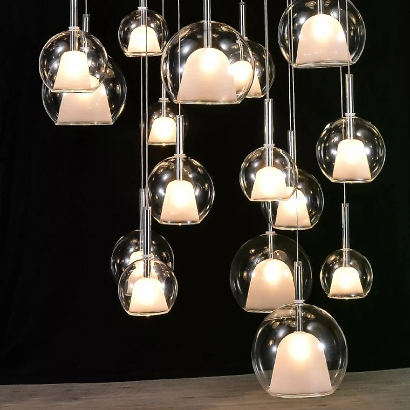 Chandeliers with Adjustable Arms for Directional LightingANKUR PENTA GLO CONTEMPORARY DOUBLE HEIGHT GLASS CHANDELIER Chandeliers with Adjustable Arms for Directional LightingANKUR PENTA GLO CONTEMPORARY DOUBLE HEIGHT GLASS CHANDELIER