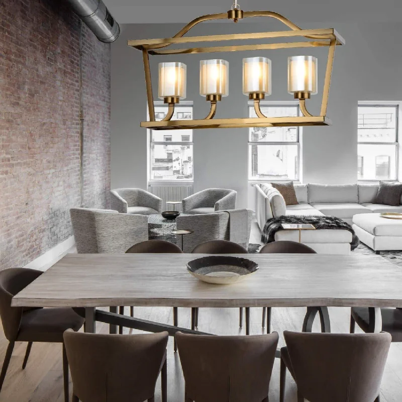 Mid - Century Modern Chandeliers for Vintage AppealANKUR RECTANGLE 4 LAMP CASA ANTIQUE BRASS METAL WITH GLASS CHANDELIER Mid - Century Modern Chandeliers for Vintage AppealANKUR RECTANGLE 4 LAMP CASA ANTIQUE BRASS METAL WITH GLASS CHANDELIER
