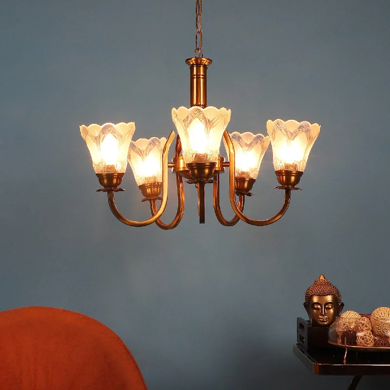 Chandeliers with Adjustable Arms for Directional LightingAntique Gold And White Iron 5 Light Chandelier Chandeliers with Adjustable Arms for Directional LightingAntique Gold And White Iron 5 Light Chandelier