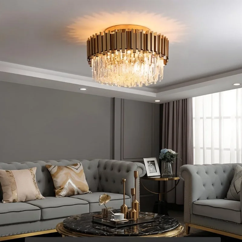 Chandeliers with Colored Glass for a Splash of ColorAstralis Round Flush Mount Chandelier Chandeliers with Colored Glass for a Splash of ColorAstralis Round Flush Mount Chandelier