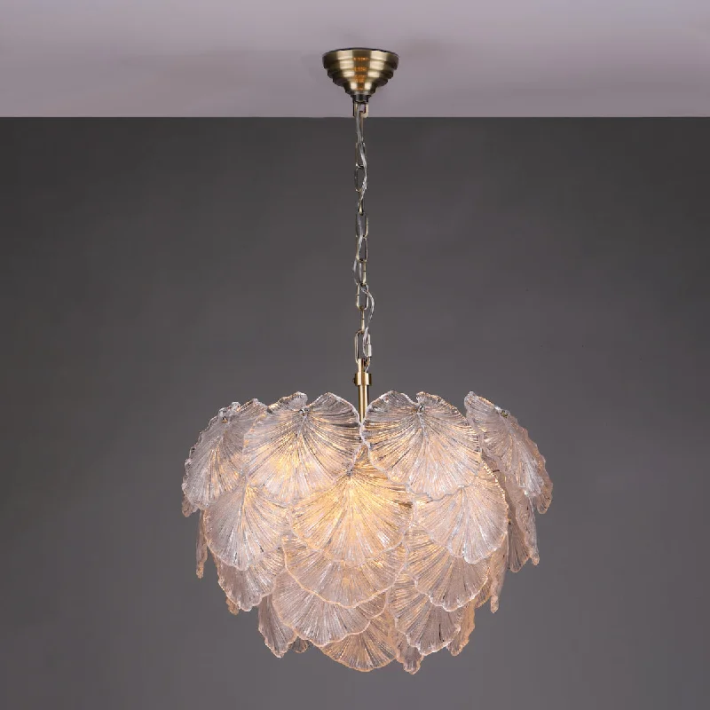 Chandeliers with Colored Glass for a Splash of ColorDar Courtney 10 Light Pendant Textured Glass and Antique Brass Chandeliers with Colored Glass for a Splash of ColorDar Courtney 10 Light Pendant Textured Glass and Antique Brass