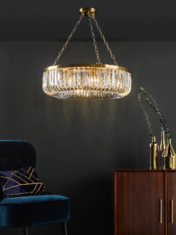 Modern Crystal Chandeliers for Contemporary HomesDar Gold Sigourney 8 Light Pendant Satin Gold & Glass Modern Crystal Chandeliers for Contemporary HomesDar Gold Sigourney 8 Light Pendant Satin Gold & Glass