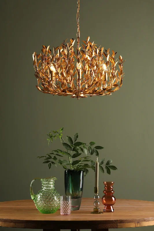 Chandeliers with Pendant Lights for a Stylish LookDar Gold Silvius 9 Light Pendant Gold Leaf Chandeliers with Pendant Lights for a Stylish LookDar Gold Silvius 9 Light Pendant Gold Leaf