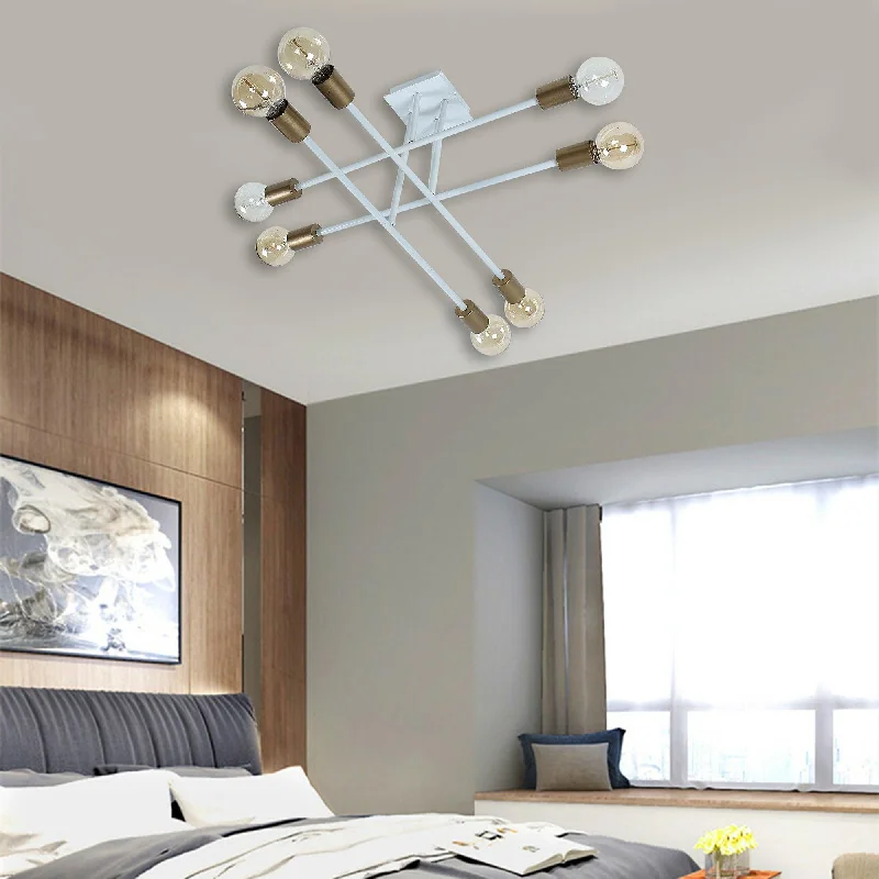 Minimalist Chandeliers for Sleek and Simple InteriorsEight Head Sputnik White Mordern Chandelier By SS Lightings