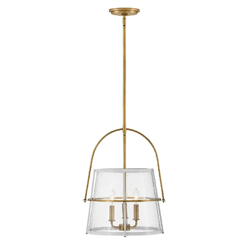 Chandeliers with Frosted Glass for a Softer Light DiffusionHinkley Tournon 38113HB-PT Pendant Light - Heritage Brass with Polished White Accents Chandeliers with Frosted Glass for a Softer Light DiffusionHinkley Tournon 38113HB-PT Pendant Light - Heritage Brass with Polished White Accents