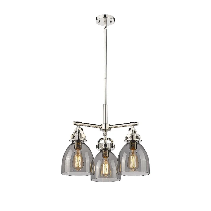 Traditional Brass Chandeliers for Classic InteriorsInnovations Downtown Urban 410-3CR-PN-G412-7SM Pendant Light - Polished Nickel