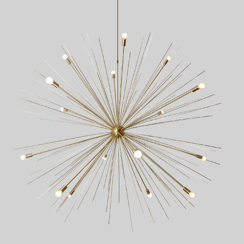 Industrial Iron Chandeliers for Loft - Inspired SpacesLarge 50-Inches 16 Arms Brass Sputnik Starburst Urchin Chandelier