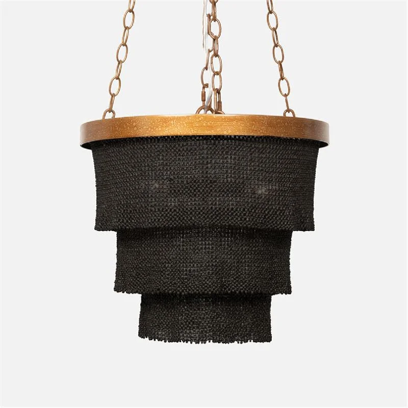Chandeliers with Pendant Lights for a Stylish LookMade Goods Patricia Three-Tiered 3-Light Woven Coco Beads Chandelier