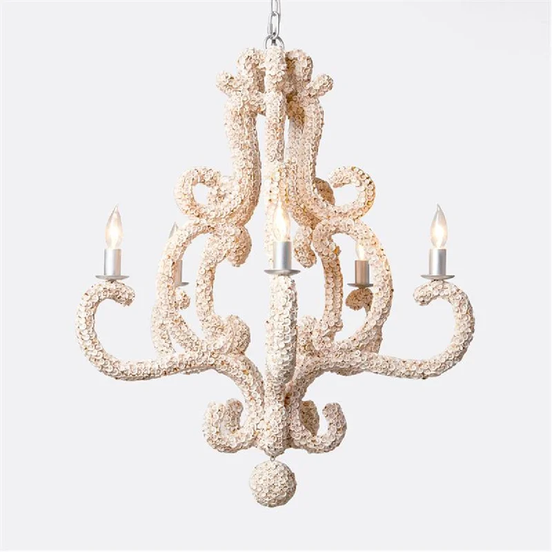 Chandeliers with Murano Glass for a High - End Artistic TouchMade Goods Paula White Shell Chandelier Chandeliers with Murano Glass for a High - End Artistic TouchMade Goods Paula White Shell Chandelier