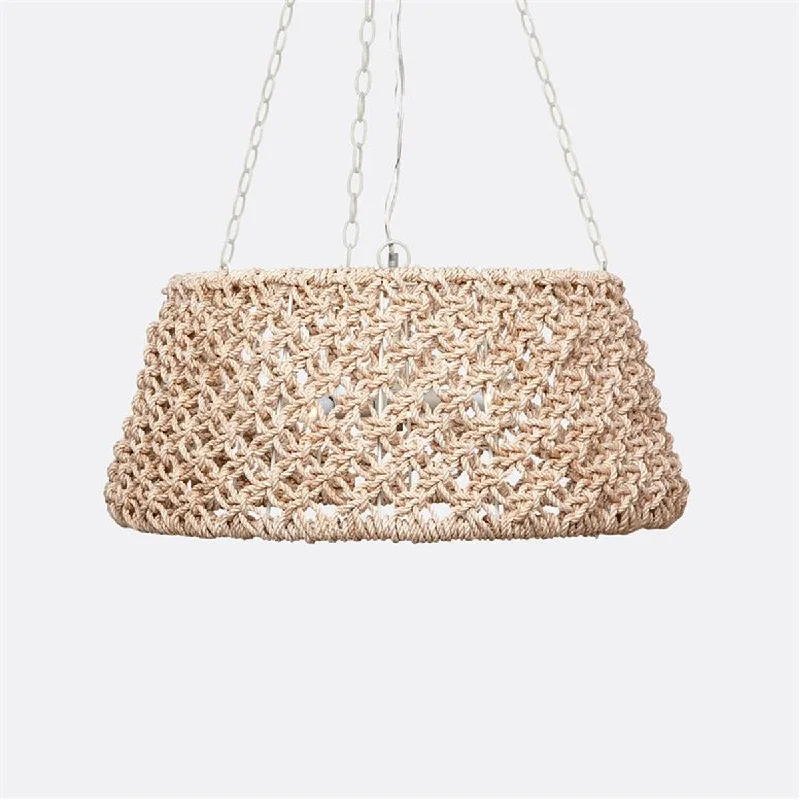 Small Chandeliers for Compact RoomsMade Goods Tully Abaca Rope Drum Chandelier