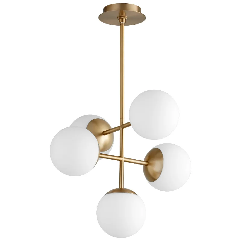 Large Chandeliers for Grand Halls and FoyersOxygen Nebula 3-680-40 Pendant Light - Aged Brass