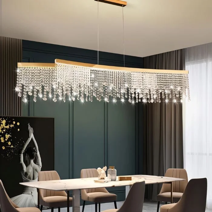 Ceiling - Mounted Chandeliers for Standard CeilingsRexana Crystal Linear Chandelier Ceiling - Mounted Chandeliers for Standard CeilingsRexana Crystal Linear Chandelier